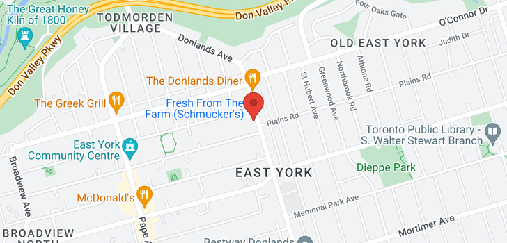 map of 346 DONLANDS AVE
